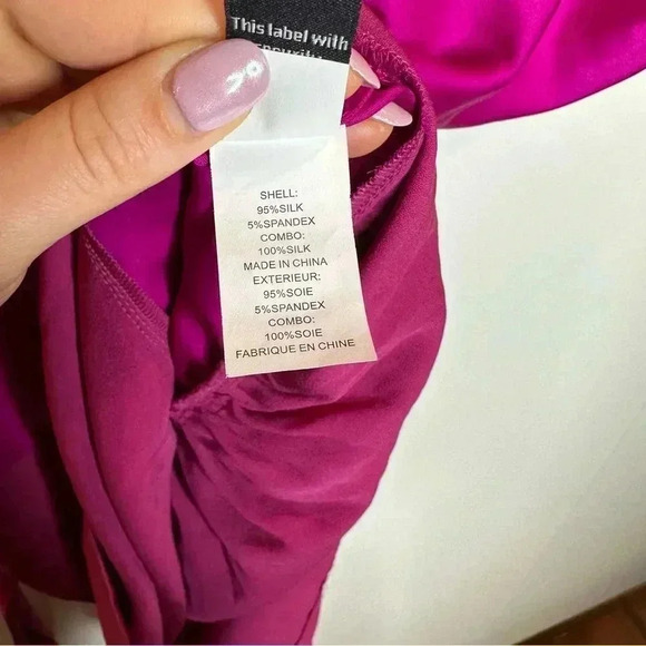 Diane von Furstenberg NWT Edna Pink Puff Sleeve Tie Waist Silk Dress Size 2 - Picture 15 of 16